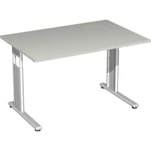Geramöbel Schreibtisch C Fuß Flex S-617102 lichtgrau/silber