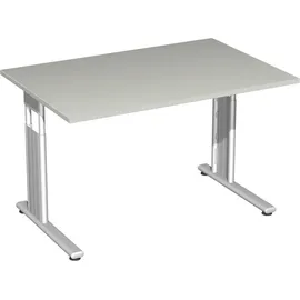 Geramöbel Schreibtisch C Fuß Flex S-617102 lichtgrau/silber