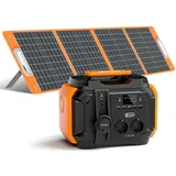 Solaranlage 500W Tragbares Powerstation mit Solarpanel Faltbar 18V 100W Solaranlage Komplettset Powerbank 230v für Camping Outdoor Generator Stromerzeuger Power Bank mit Steckdosen Slot