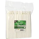 Papstar Trinkhalme mit Löffel, Papier Pure Ø 8 mm 20 cm weiss