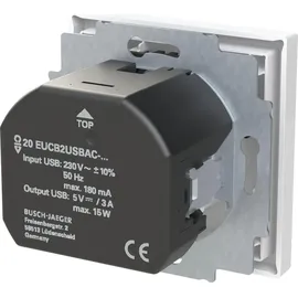 Busch-Jaeger Schuko-Steckdose 20 EUCB2USBAC-44M Studioweiß matt 1 St.