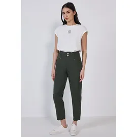 street one studio Paperbag-Hose High Waist Grün 44