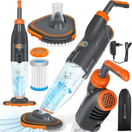 Kesser KESSER® Poolsauger mit Akku elektrisch Pool Bodensauger Handsauger Poolreiniger mit Filter 2-Geschwindigkeits-System Handsauger Reinigungsset kabellos, Inkl. Abdeckung