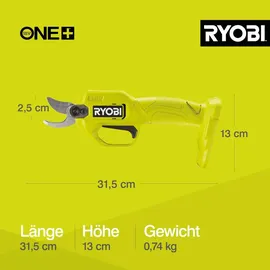 RYOBI Akku-Gartenschere RY18SCA-0 ohne Akku