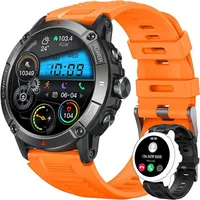 Smartwatch Telefonfunktion Fitnessuhr Armbanduhr - 1,54 Zoll Runde Uhr Männer mit Blutdruckmessung Wasserdicht Schrittzähler Kompass Android IOS
