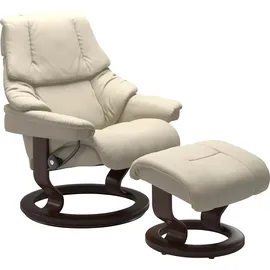 Stressless Stressless® Relaxsessel »Reno«, (Set, Relaxsessel mit Hocker), mit Hocker, mit Classic Base, Größe S, M & L, Gestell Braun beige