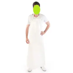 Latzschürze 300 my aus PU Weiss 130 cm lang Schürze