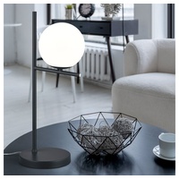 ETC Shop Tischlampe schwarz Nachttisch Lampe Tischleuchte Glaskugel weiß