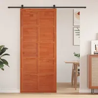 Vidaxl  Barn Door  Wax Brown 90 X 2.5 X 208 Cm Solid Pine Wood