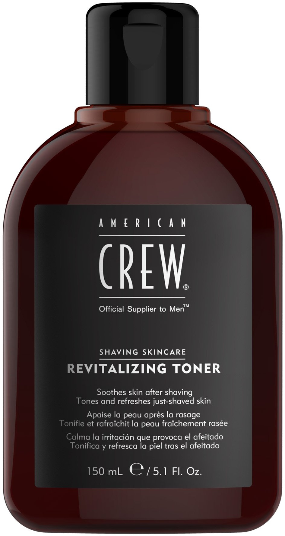 AMERICAN CREW – Revitalizing Toner, 150 ml, Tonikum revitalisiert die Haut nach der Rasur, After Shave mit beruhigender Wirkung, Pflegeprodukt mit enzymatischem Exfoliant