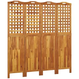 vidaXL 4-tlg. Paravent 162x2x180 cm Massivholz Akazie