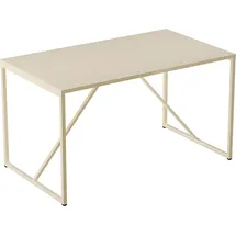 Oviala Rechteckiger Esstisch für 4 Personen aus ecrufarbenem Stahl