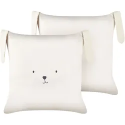 Dekokissen 2er Set CONEY Baumwolle 45 x 45 cm Hellbeige