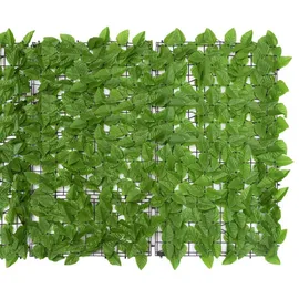 vidaXL Balkon-Sichtschutz mit Grünen Blättern 400x100 cm