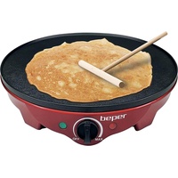 Beper BT.700Y Crepes Maker für Crêpes, Pfannkuchen und Piadinas elektrisch mit Holzspatel