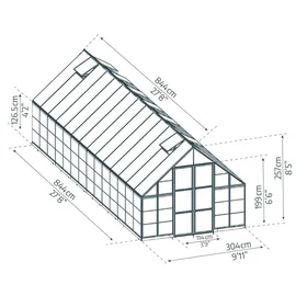 Palram Canopia Gewächshaus Balance Alu silber