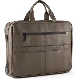 Harbour 2nd City Lights Aktentasche Leder 40 cm Laptopfach grau