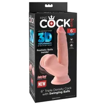 KING COCK PLUS King Cock 6" Triple Density with Swinging Balls“,