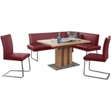 K+W Komfort & Wohnen Essgruppe »Santos III«, (4 tlg.), gepolsterte Eckbank und Stühle, langer Schenkel rechts oder links, rot