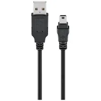 goobay USB-Kabel Typ A 4polig Stecker/USB-Mini B 5polig Stecker schwarz 0,15m