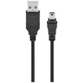 goobay USB-Kabel Typ A 4polig Stecker/USB-Mini B 5polig Stecker schwarz 0,15m