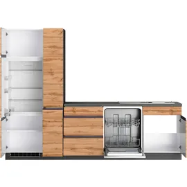 kochstation Winkelküche KS-Riesa L-Form 240 x 270 cm grau