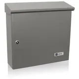 JU Einzelbriefkasten Briefkasten Einwurfpostkasten Postkasten 03-220, graualuminium RAL 9007