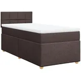 vidaXL Boxspringbett mit Matratze Dunkelbraun 100x200 cm Stoff