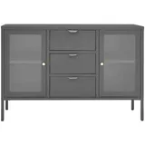 vidaXL Sideboard Anthrazit 105x35x70 cm Stahl und Hartglas