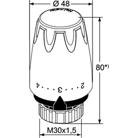 HEIMEIER Thermostatkopf DX mit eingebautem Fühler weiß RAL 9016 Heizkörperthermostat
