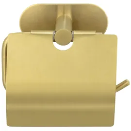 Wenko Turbo-Loc® Bad Acessoires Toilettenpapierhalter mit Deckel Orea Gold Matt, Befestigen ohne bohren