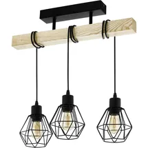 EGLO Pendelleuchte Townshend 5 schwarz braun 55 x 20 x 36 cm