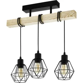 EGLO Pendelleuchte Townshend 5 schwarz braun 55 x 20 x 36 cm