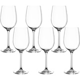LEONARDO Weißweinglas Ciao, Weißwein-Kelch mit gezogenem Stiel, spülmaschinenfeste Wein-Gläser, 6er Set, 370 ml, 061447, klar, 6 Stück (1er Pack), 6