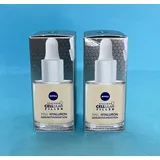 NIVEA 3in1 Hyaluron Serum Foundation hell (30 ml), Anti-Age Make-up für eine jünger aussehende Haut, feuchtigkeitsspendend und verleiht einen natürlich-ebenmäßigen Teint