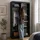 beautysofa Schwebetürenschrank Donatello 100 x 204,5 x 60 cm Schwarz/Eiche Artisan