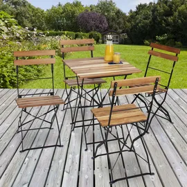 Relaxdays Gartenstuhl 84 x 42 x 44 cm naturfarben 4 St.