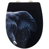 WENKO WC-Sitz Elephant schwarz, grau