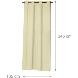 Relaxdays Vorhänge, 2er Set, Beige,