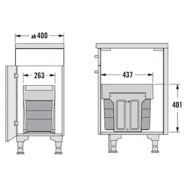 HAILO Tandem 24 l Dunkelgrau
