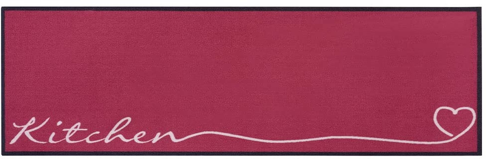 Zala Living Cook & Clean Läufer – rutschfest Teppichläufer Flachgewebe Kurzflor Teppich Küchenteppich Waschbar Küchenläufer Kitchen für Flur, Küche, Wohnzimmer – Rot, 50x150cm
