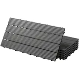 ECD Germany WPC Terrassenfliesen 60x30 cm 12er Spar Set Anthrazit 2m2