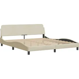 vidaXL Bettgestell ohne Matratze 'hanko' Creme 160x200 cm Stoff