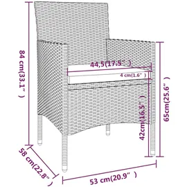 vidaXL 5-tlg. Garten-Lounge-Set Poly Rattan Grau