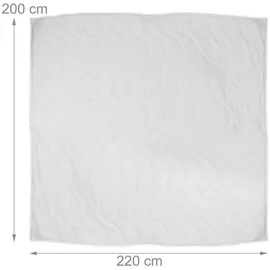 Relaxdays Bettdecke, 200x220 cm, 4 Jahreszeiten Decke, Polyester, weiß
