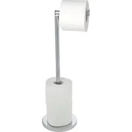 Wenko Stand Toilettenpapierhalter 2 in 1 Glänzend Edelstahl 21 x 55 x 17 cm
