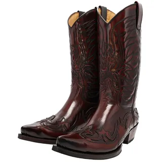 Sendra Boots Herren Cowboy Stiefel 3241 Rot Westernstiefel Lederstiefel 47 EU - 47 EU
