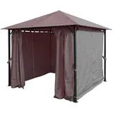 QUICK STAR Metall Pavillon Nizza 3x3m Taupe RAL 7006  mit 4 Seitenteilen