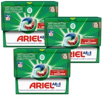3x Ariel Allin1 Pods Universal Vollwaschmittel 15 Waschladungen Wäsche sauber