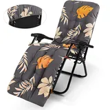 Liegenauflage,Gartenliege Auflage,170x53x8cm Polsterauflage für Deckchair Sonnenliege,Balkonliege,Kissen für Liegestuhl, Tragbarel liegen auflagen Gartenliegen,Ersatz-Schaukstuhl Bank und Liegestuhl